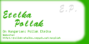 etelka pollak business card